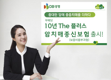 DB생명 홍보 모델이 암 보장과 함께 치매 보장도 받을 수 있는 '10년 The 플러스 암치매종신보험'출시를 알리고 있다. DB생명 제공